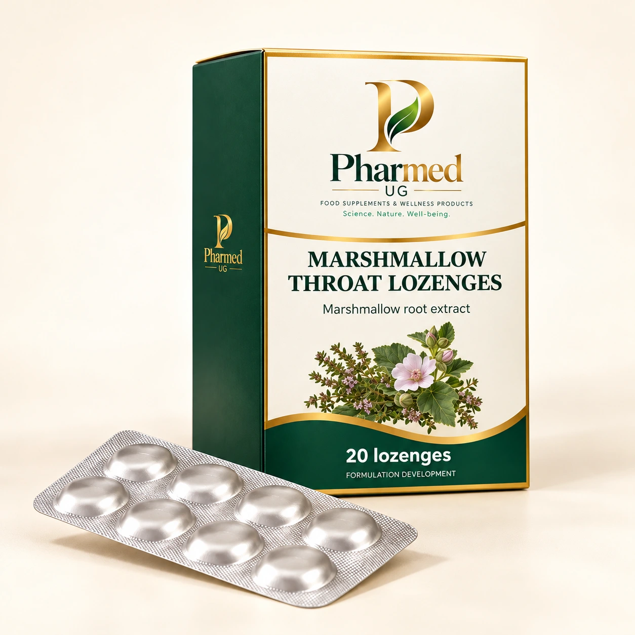 PHARMED MARSHMALLOW THROAT LOZENGES packaging visualisation