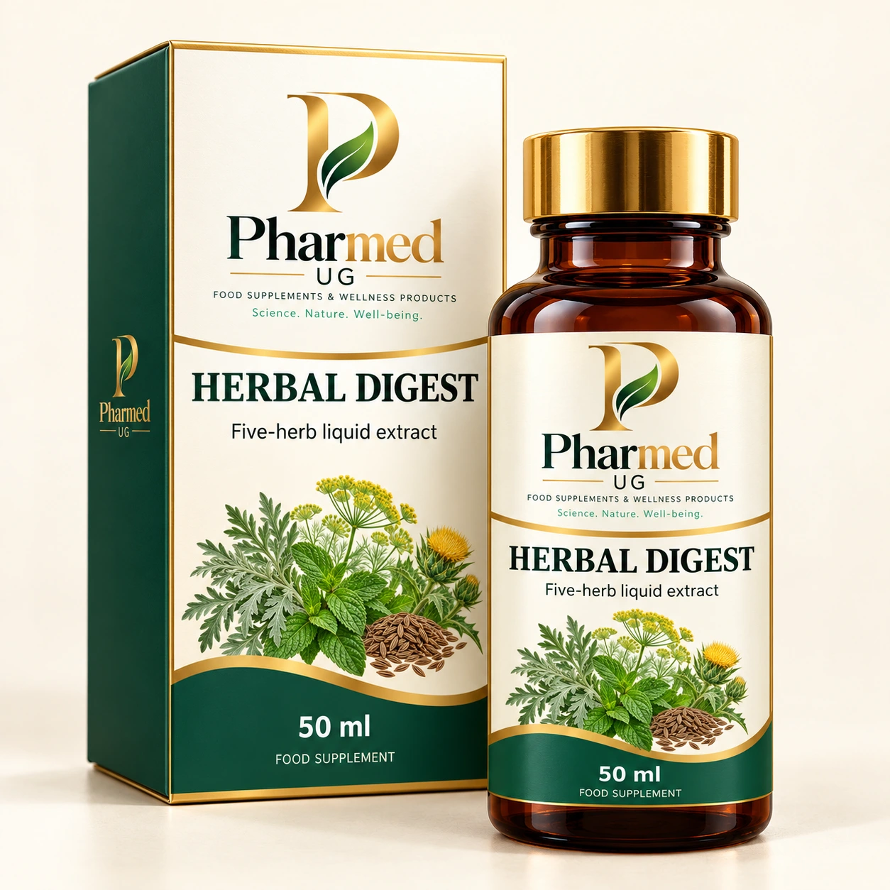 PHARMED HERBAL DIGEST packaging visualisation