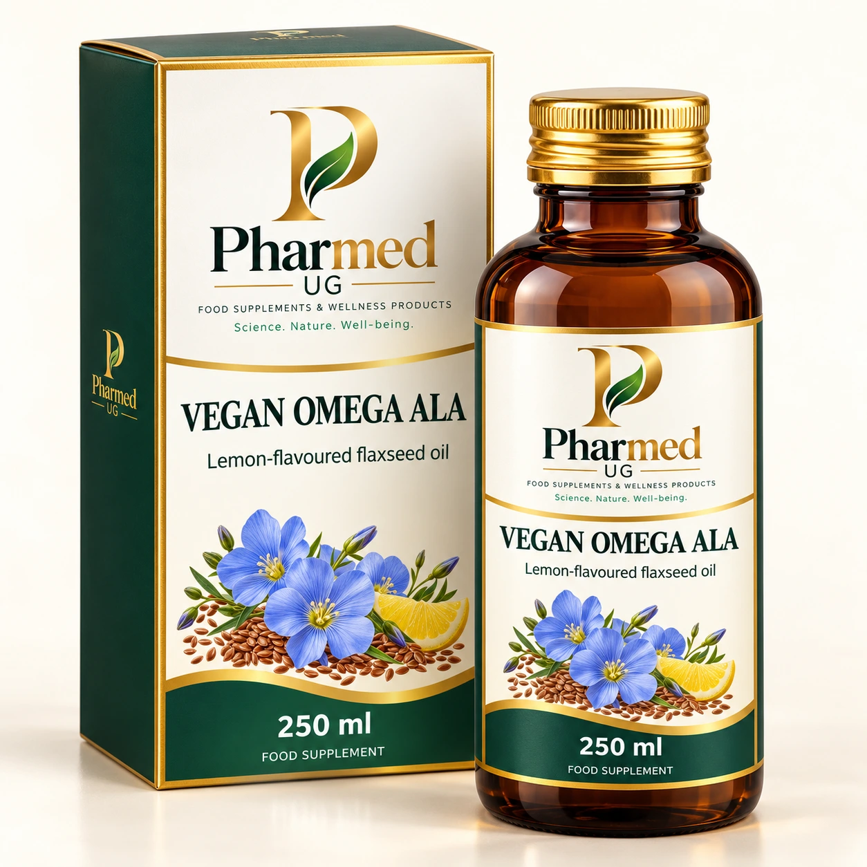 PHARMED VEGAN OMEGA ALA packaging visualisation