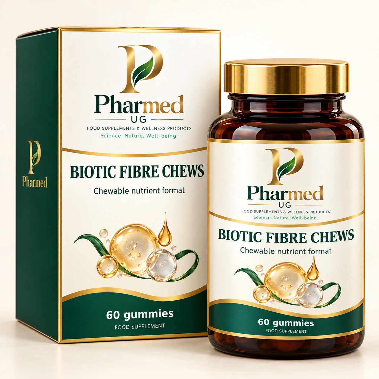 PHARMED BIOTIC FIBRE CHEWS packaging visualisation