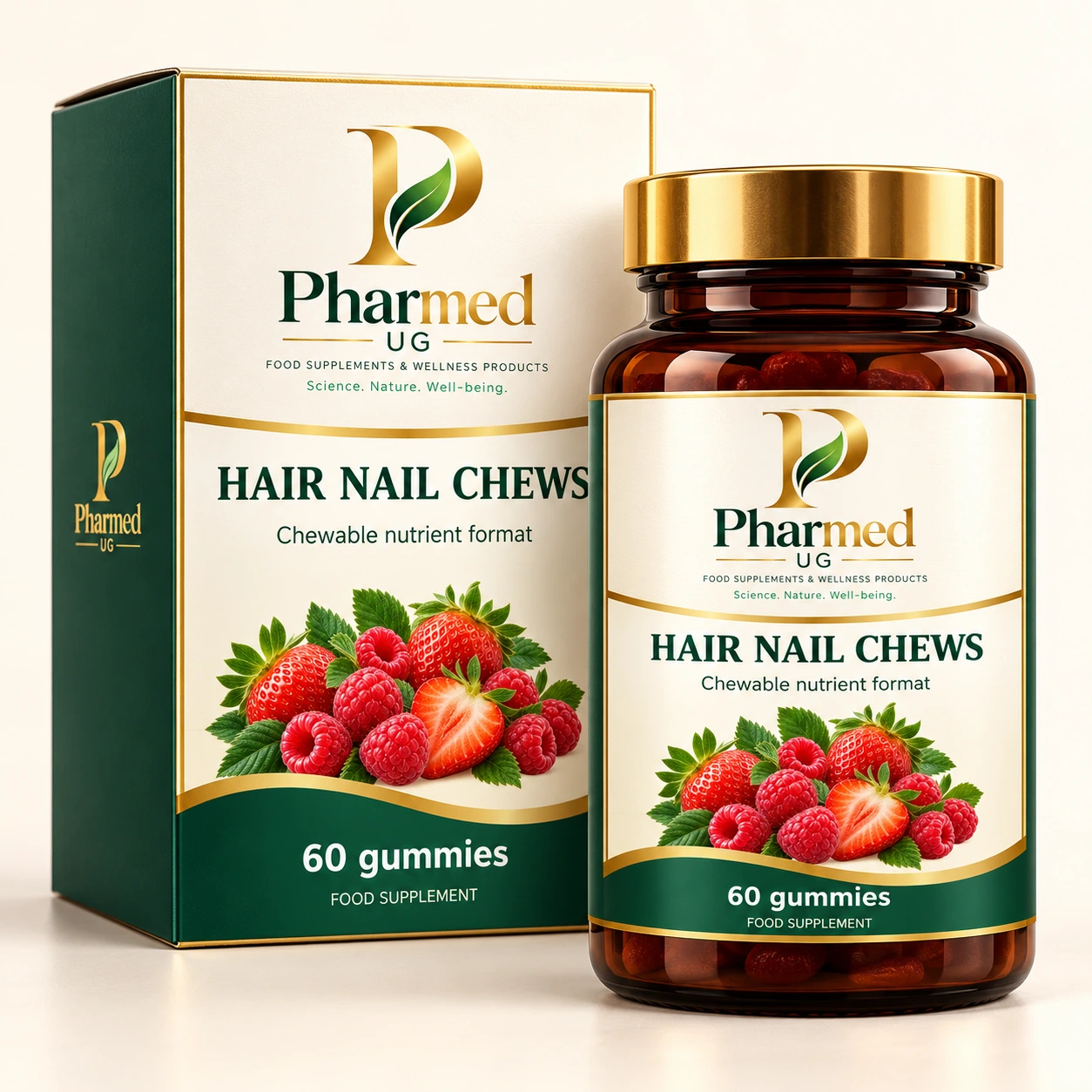 PHARMED HAIR NAIL CHEWS packaging visualisation