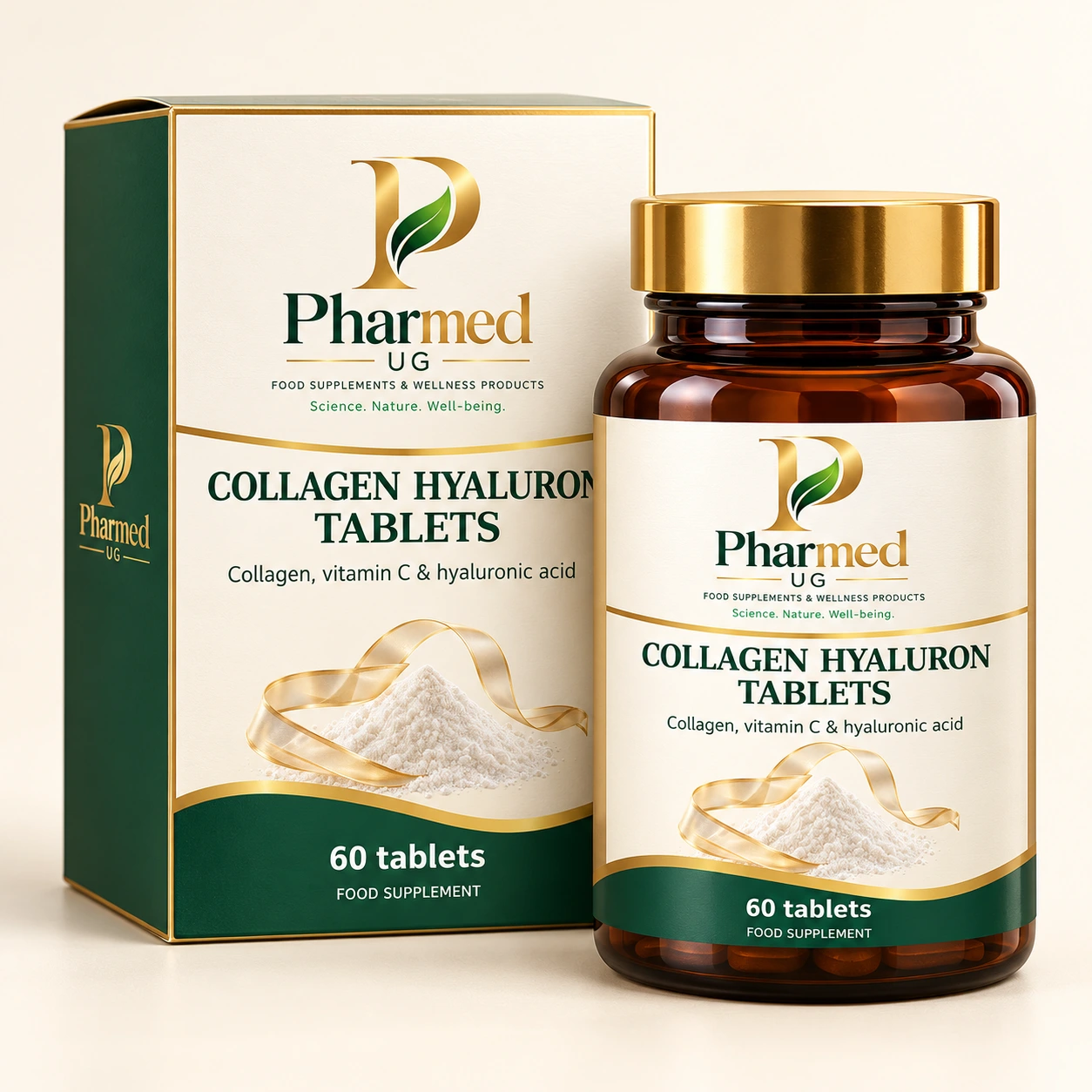 PHARMED COLLAGEN HYALURON TABLETS packaging visualisation