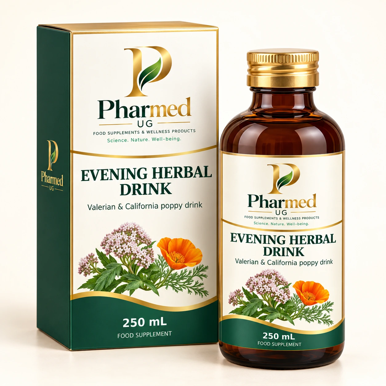 PHARMED EVENING HERBAL DRINK packaging visualisation