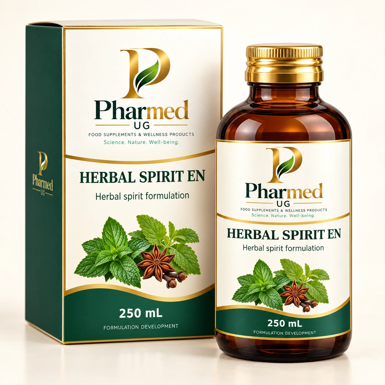 PHARMED HERBAL SPIRIT EN packaging visualisation