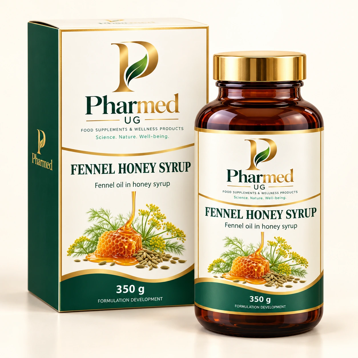 PHARMED FENNEL HONEY SYRUP packaging visualisation
